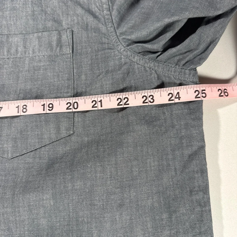 Banana Republic Mens Standard Fit Grey Chambray Button Down Shirt Long Sleeve XL